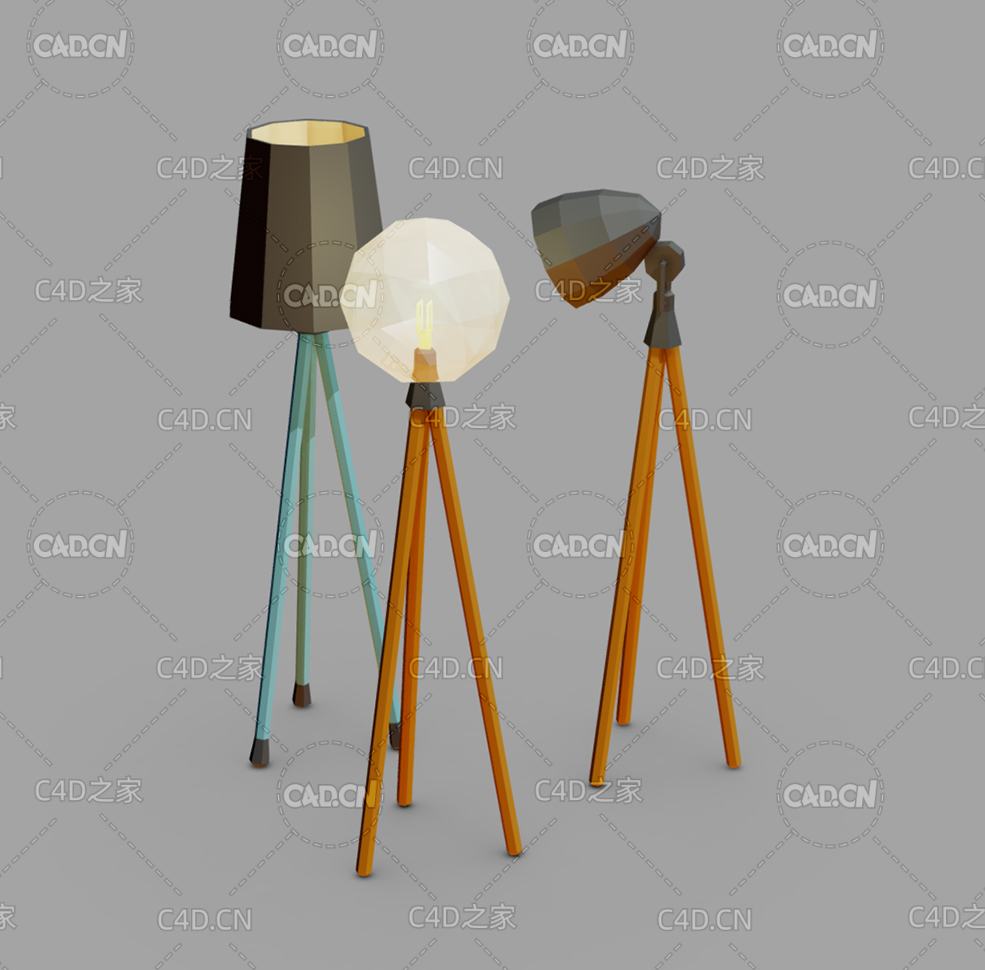 3个低面多边形落地灯模型Asset_Lights - C4D之家 - 78.jpg