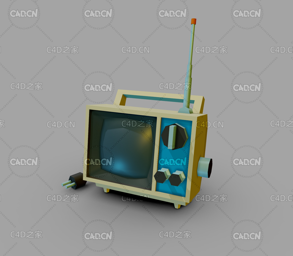 低面多边形电视机模型Asset_Electronic_TV - C4D之家 - 79.jpg