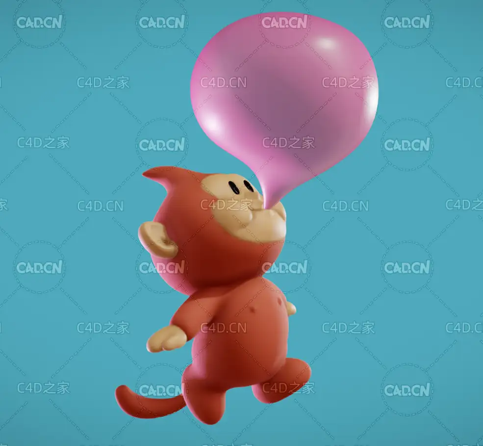 吹气球的卡通猴子卡通角色模型BubbleMonkey_optimized - C4D之家 - 82.jpg