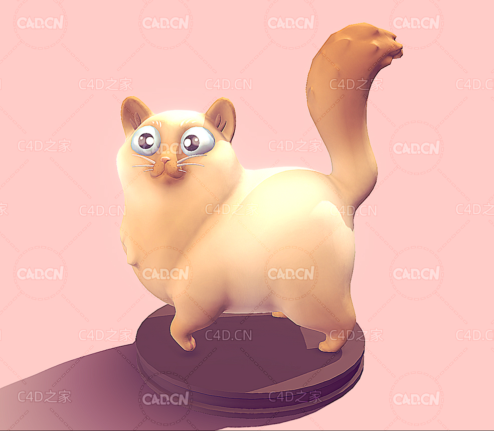 卡通猫咪工艺品摆件模型Cat - C4D之家 - 88.jpg