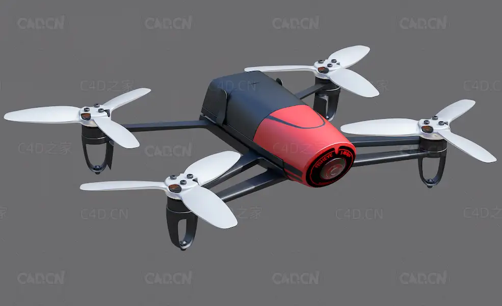 派诺特Parrot Bebop无人机C4D模型