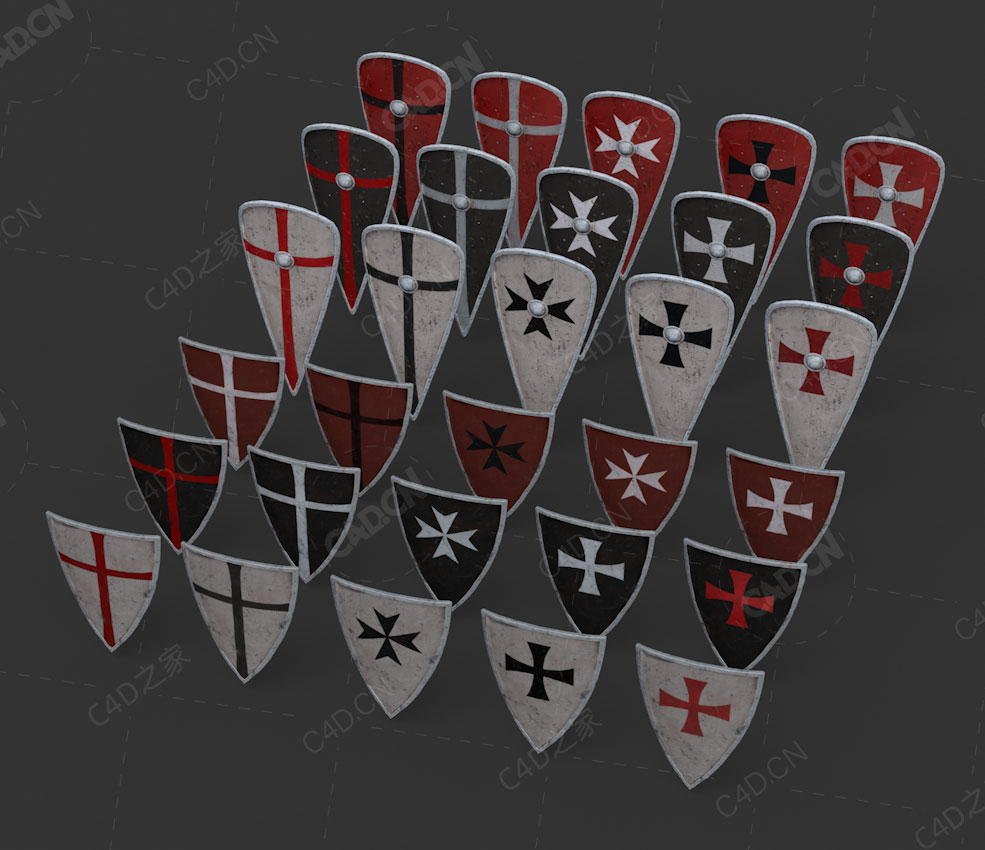 30个中世纪十字军盾牌模型Shields_packed - C4D之家 - Shields_packed_final.jpg
