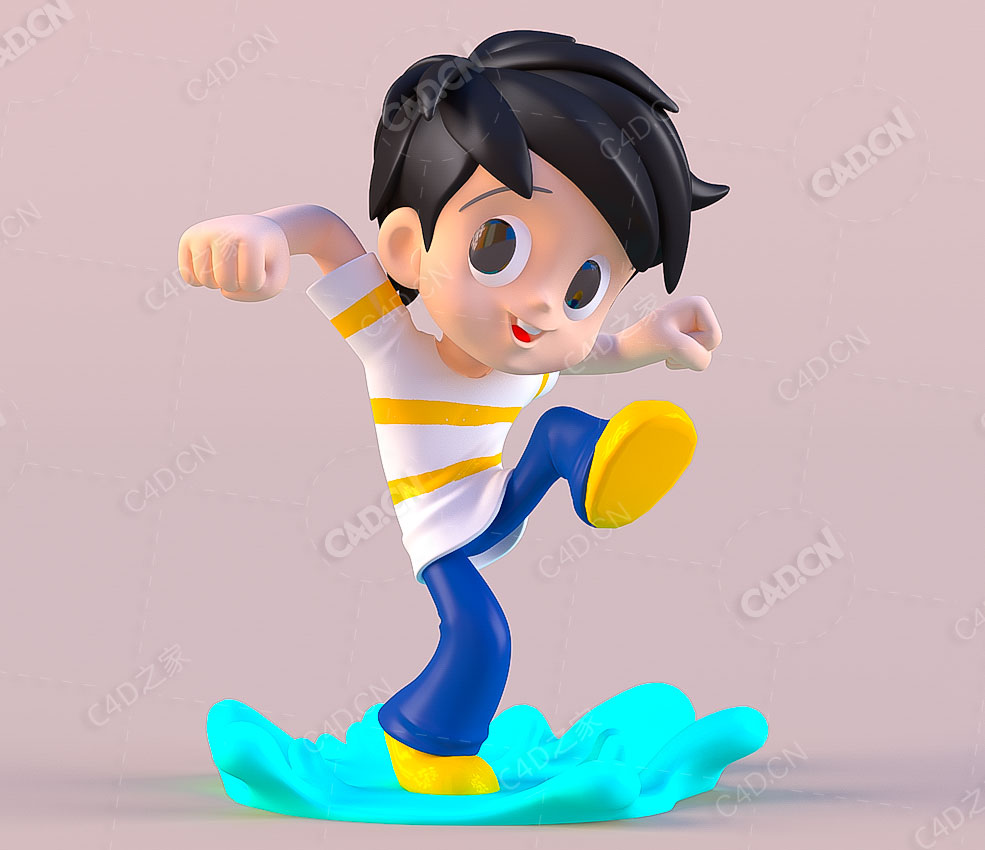 阳光男孩卡通人物角色C4D模型 - C4D之家 - C4D.jpg
