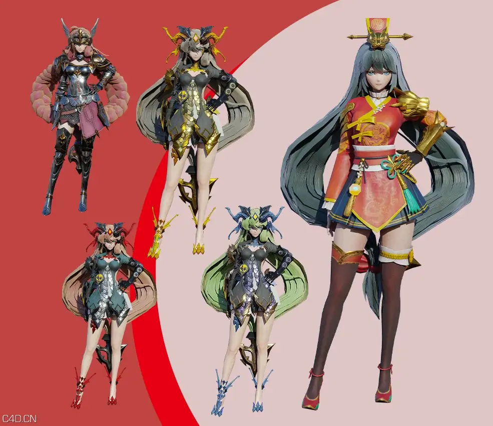 游戏动漫人物女战士安妮西娅·罗恩模型AnisiaRoon_v1.0