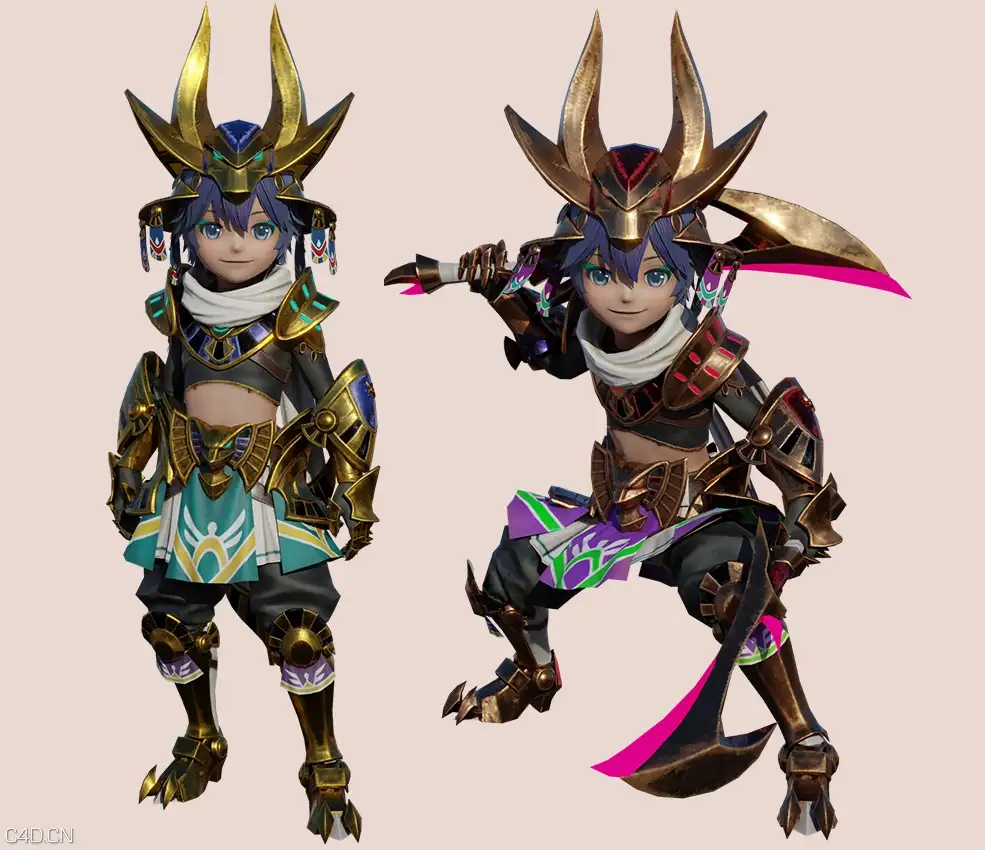 铠甲少年阿努比斯动漫游戏角色C4D模型Anubis (v1.0)