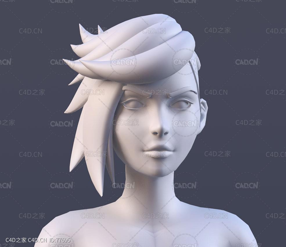 卡通女性三维模型白模Female Base mesh