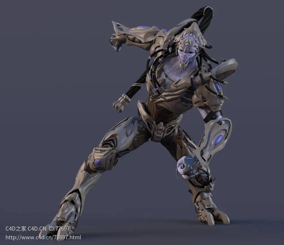 科幻变异狂战士动漫角色模型Zealot - C4D之家 - C4D.png