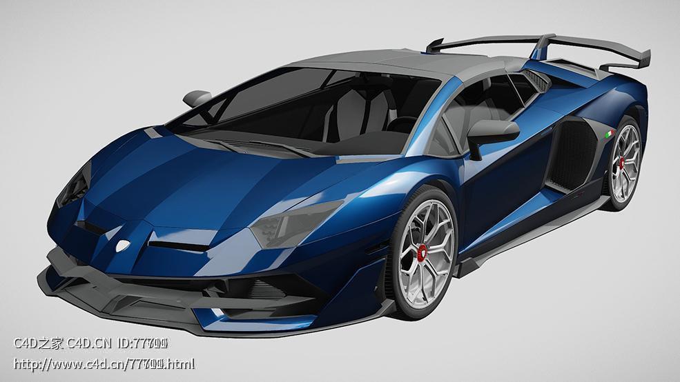 兰博基尼aventador超跑汽车两门跑车2021款C4D汽车模型下载 - C4D之家 - 394.jpg