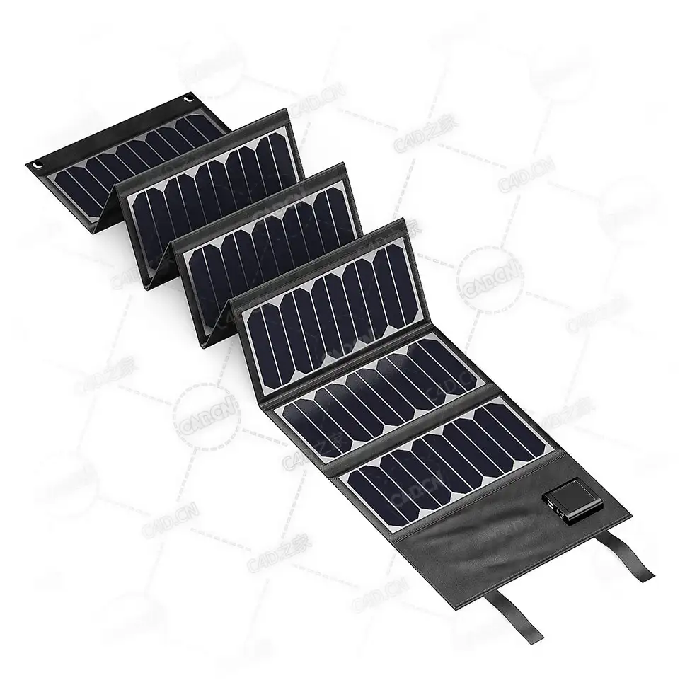 便携式太阳能电池板C4D模型下载portable_solar_panel