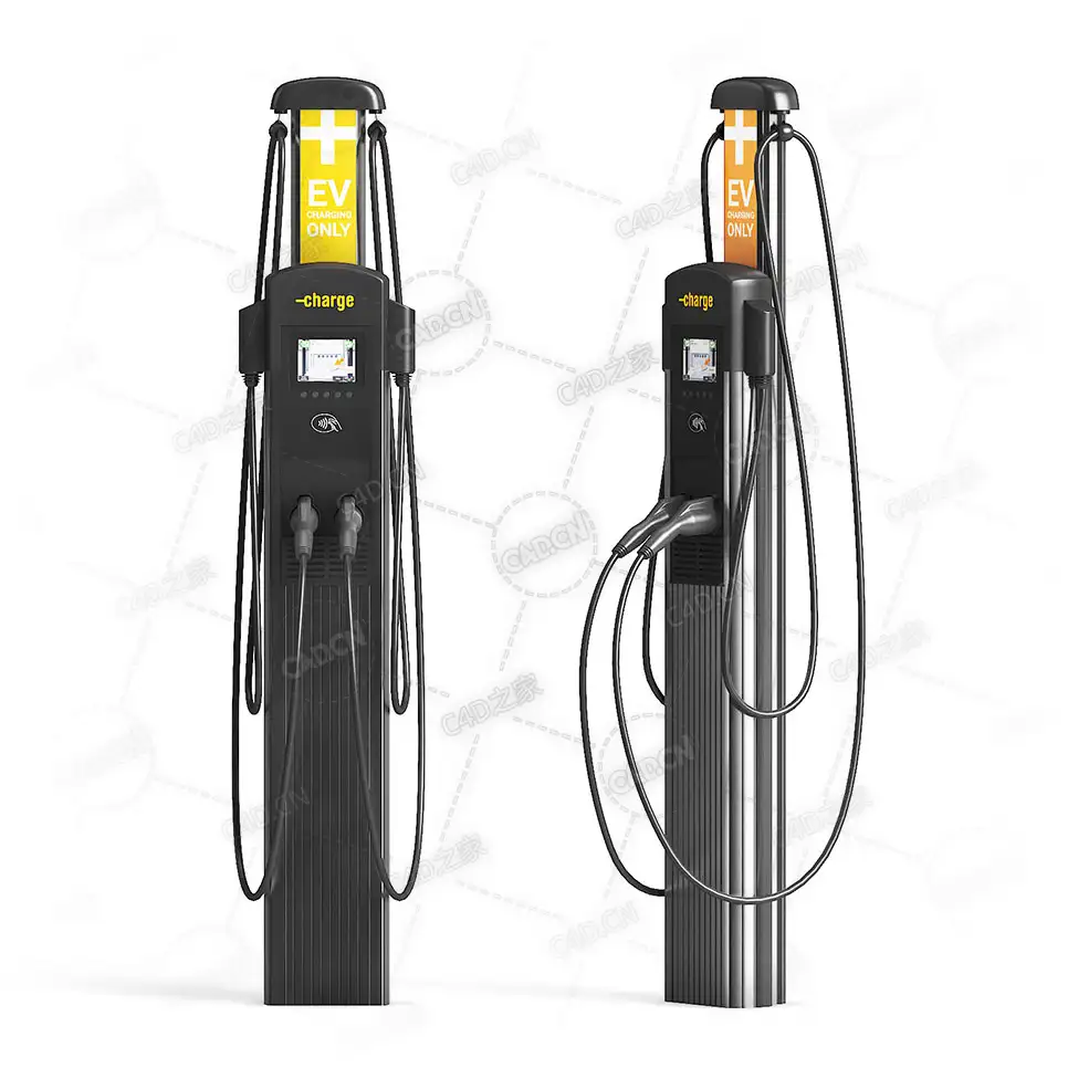 汽车充电站电动车充电桩C4D模型下载car_charging_station