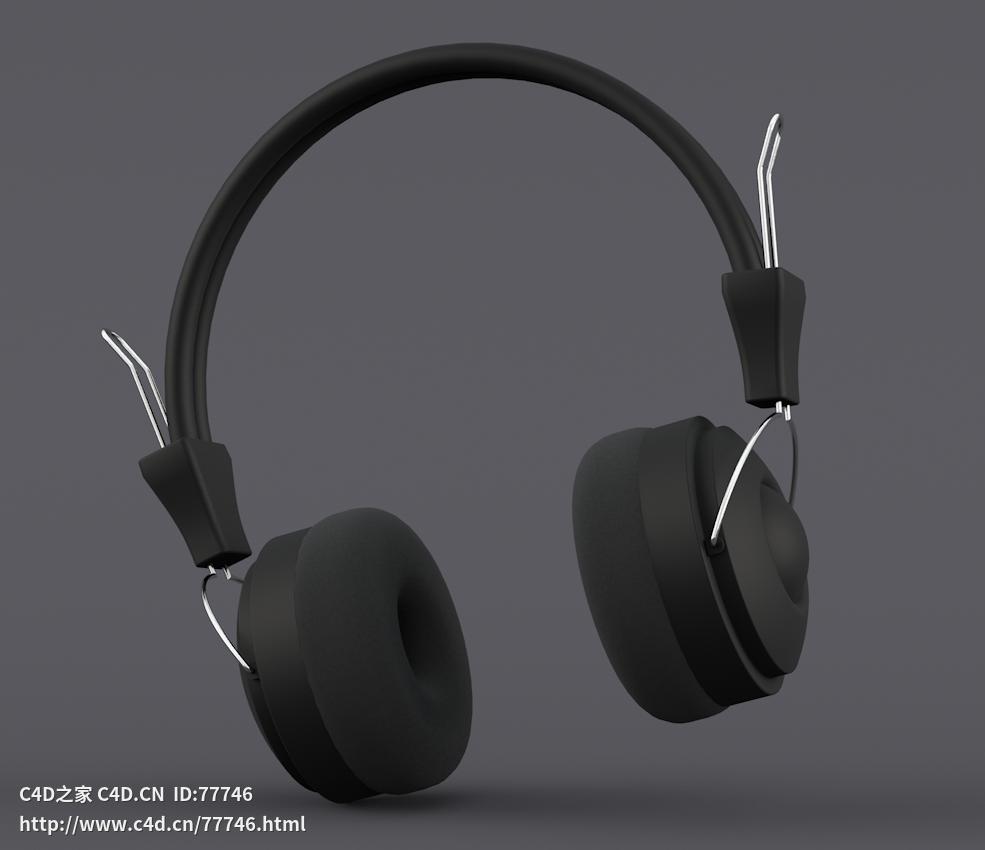 数码电子头戴式耳机游戏级耳机模型headset - C4D之家 - C4D.png