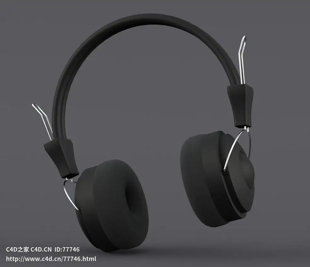数码电子头戴式耳机游戏级耳机模型headset - C4D之家 - C4D.png