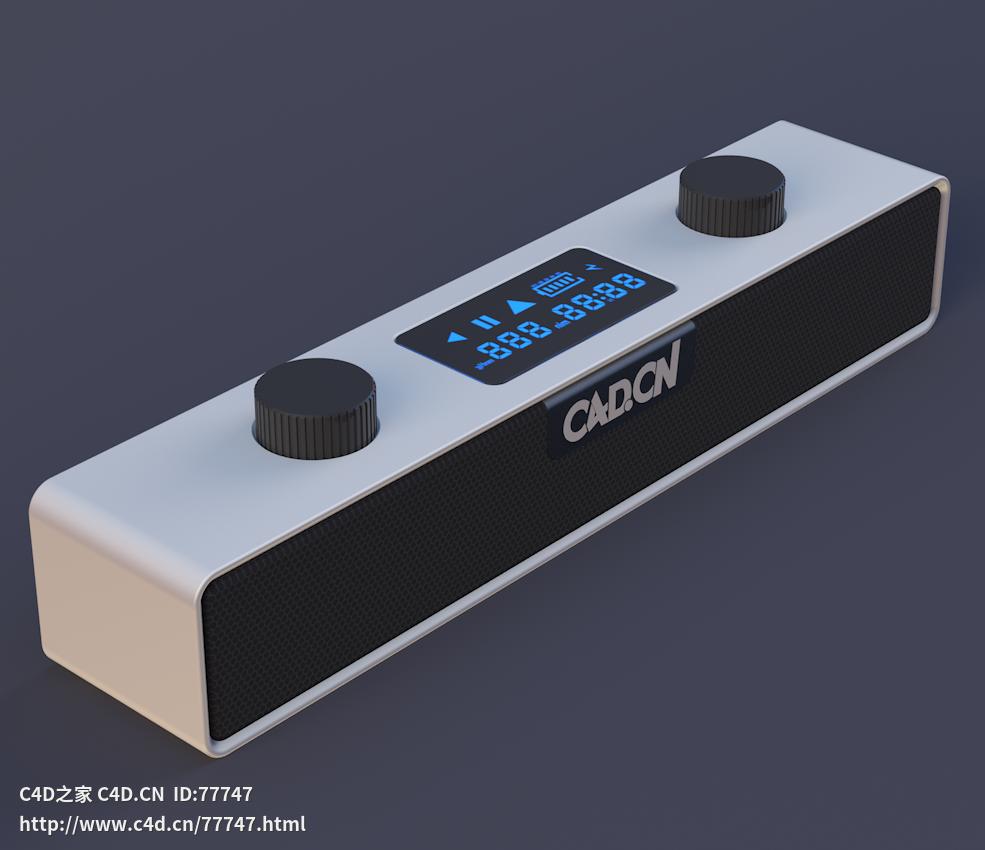 无线蓝牙WIFI音箱模型 - C4D之家 - c4d.png