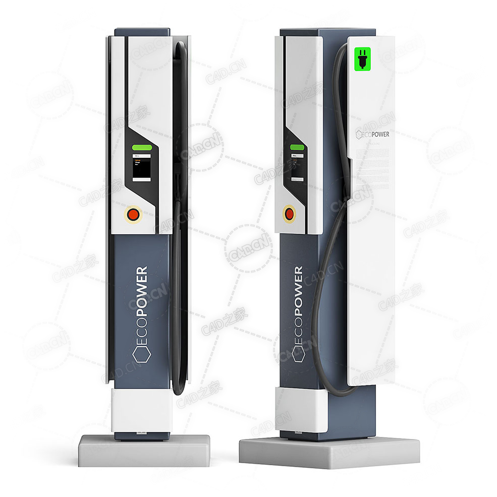 汽车充电站电动车充电桩C4D模型下载car_charging_station - C4D之家 - 22.jpg
