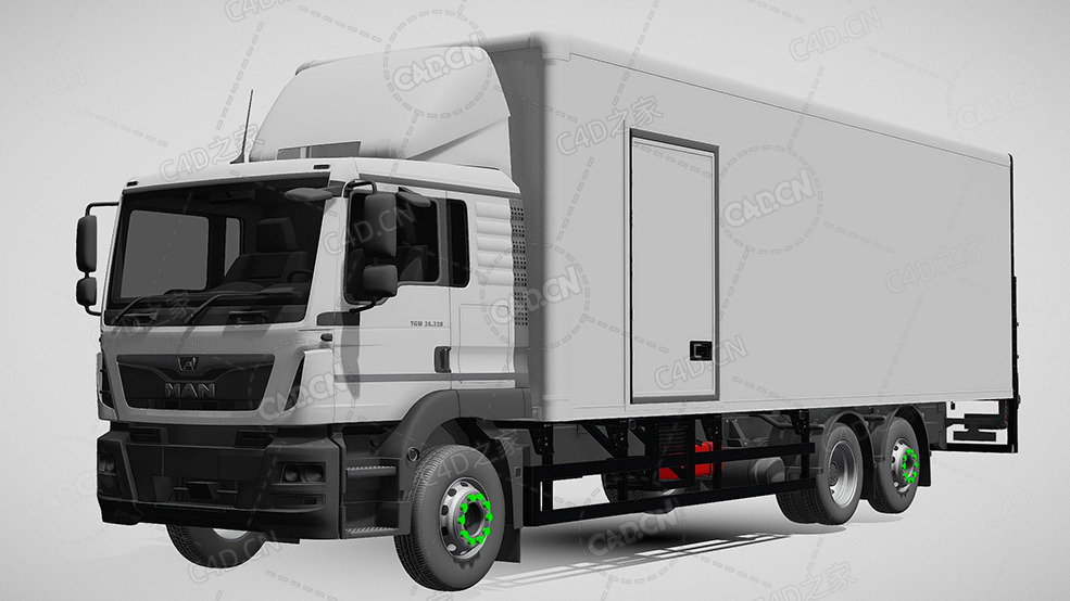 德国曼封闭厢式卡车快递运输车2019款C4D汽车模型下载 - C4D之家 - 419.jpg