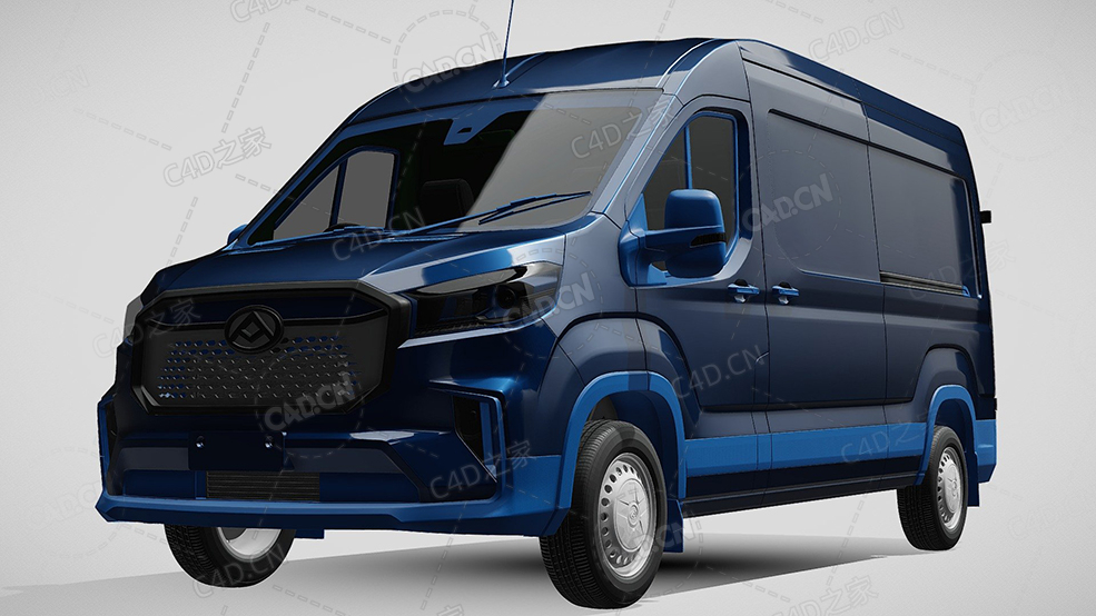 上汽大通MAXUS封闭厢式货车面包车2022款C4D汽车模型下载 - C4D之家 - 439.jpg