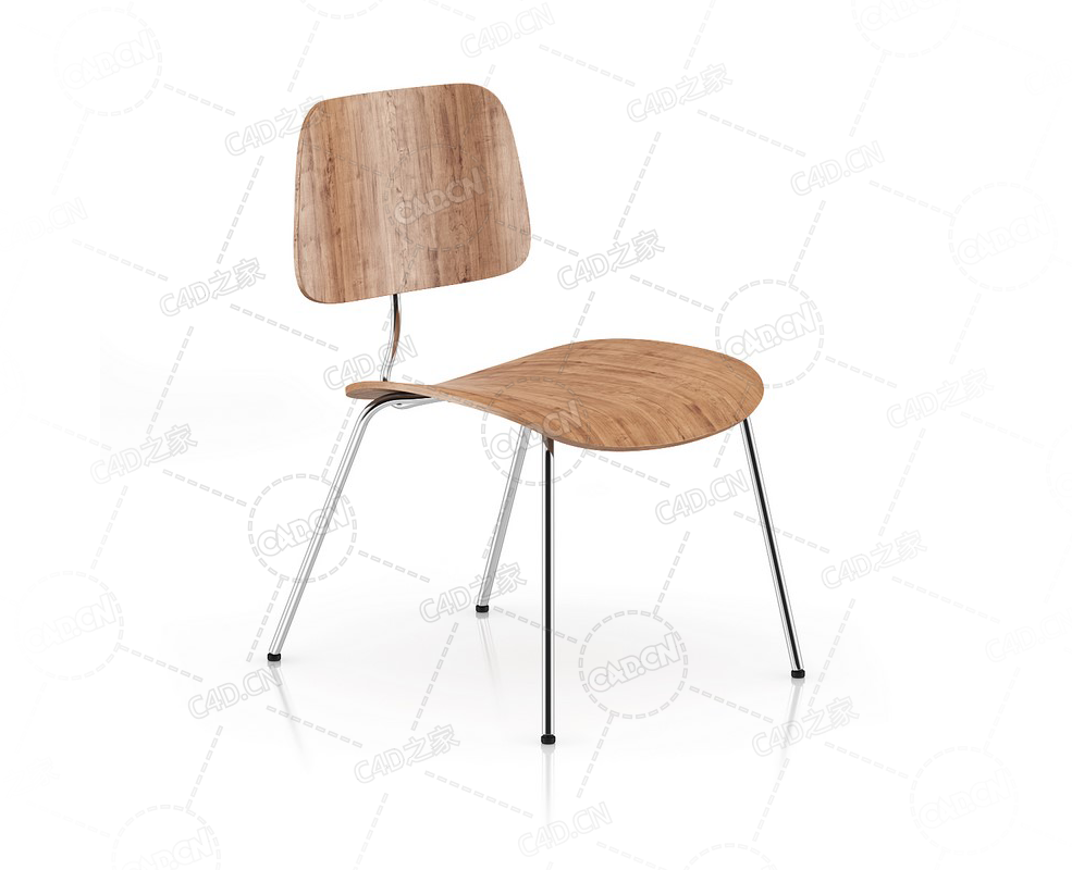 休闲椅接待椅子木椅会议椅餐椅单人椅C4D模型Wooden Chair 1 - C4D之家 - 09.png
