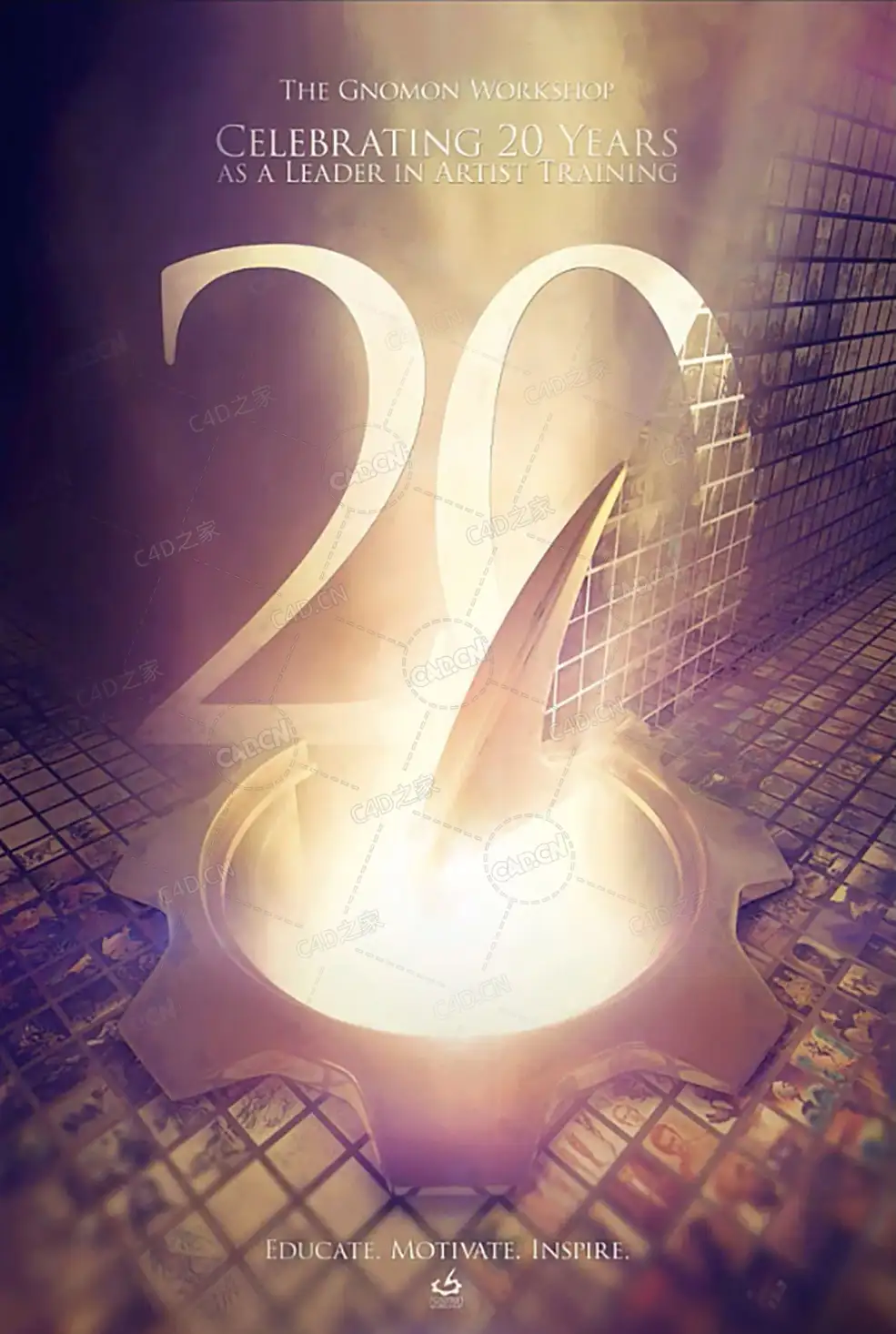 C4D+PS设计20周年海报入门基础视频教程The Gnomon Workshop – Getting Started in Cinema 4D for Designers