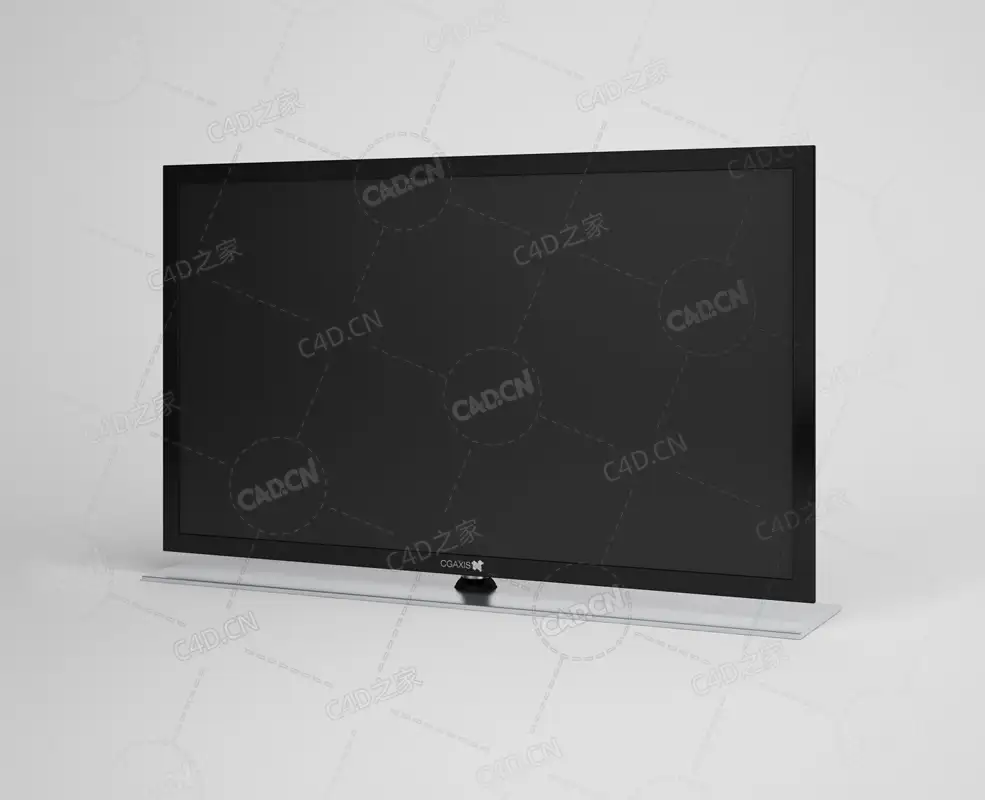 宽屏电视机大屏彩电家用电器显示器电视机 TV monitor C4D模型下载 - C4D之家 - 03.jpg