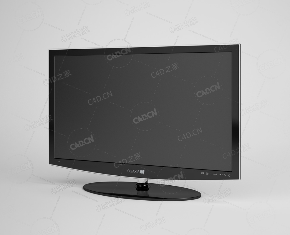 电脑显示器屏幕电视机显示屏 TV monitor C4D模型下载 - C4D之家 - 04.jpg