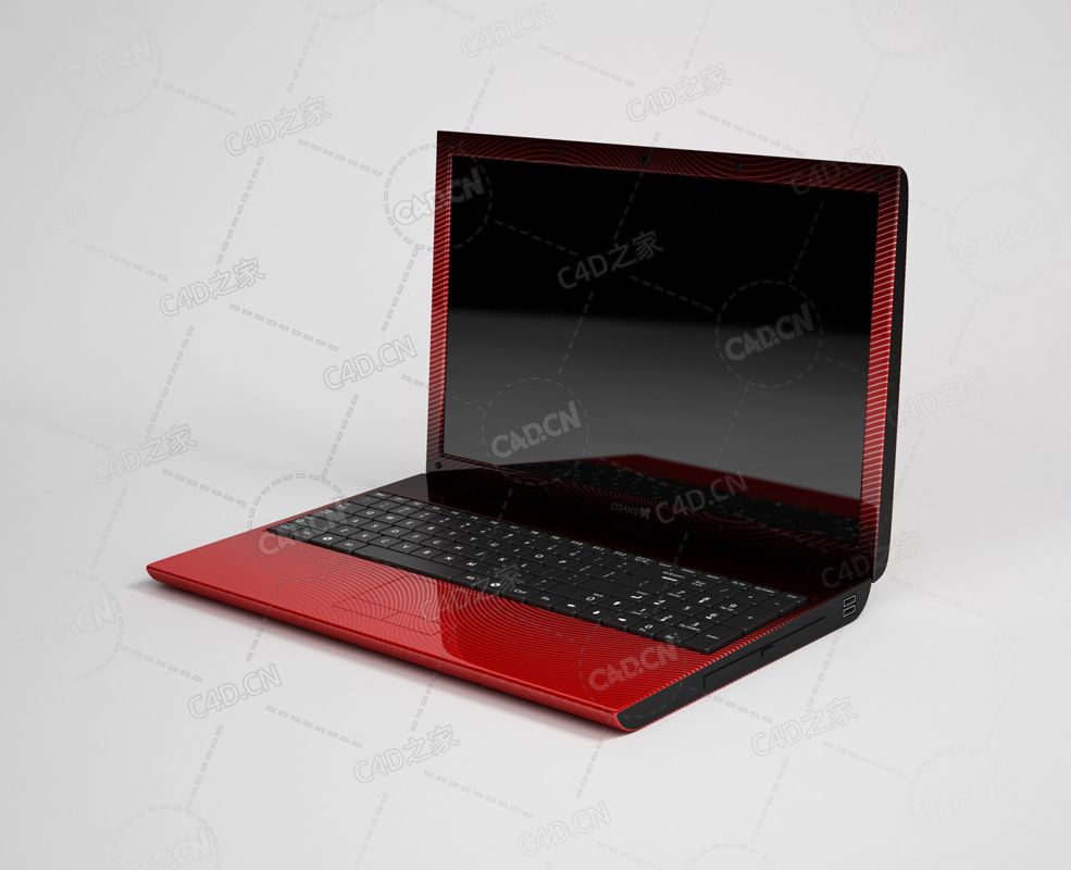 红色游戏本笔记本电脑 Notebook computer C4D模型下载 - C4D之家 - 12.jpg