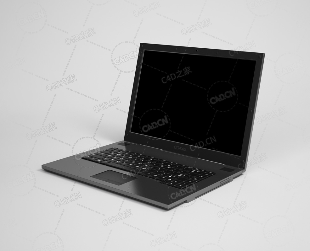 黑色笔记机电脑 Notebook computer C4D模型下载 - C4D之家 - 11.jpg