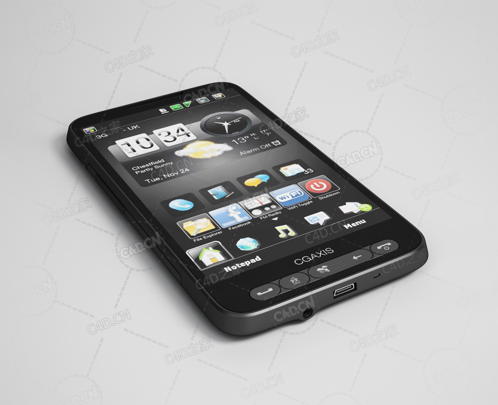 移动电话手机安卓手机notepad C4D模型下载 - C4D之家 - 16.jpg