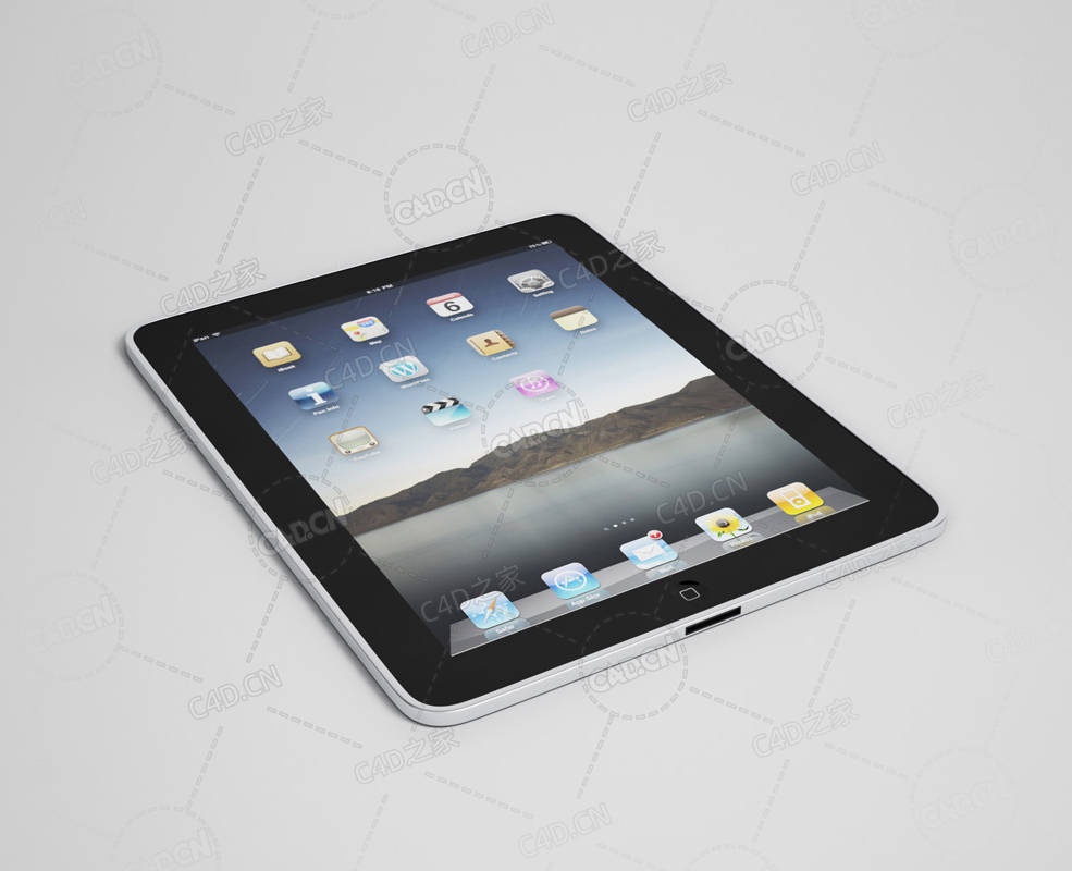 苹果平板电脑 tablet PC C4D模型下载 - C4D之家 - 14.jpg