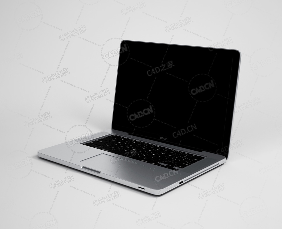 银色超薄笔记本电脑 Notebook computer C4D模型下载 - C4D之家 - 13.jpg