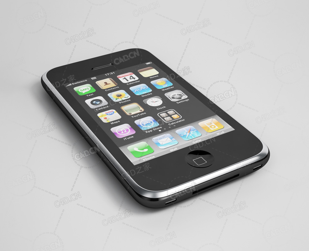 苹果手机iphone C4D模型下载 - C4D之家 - 15.jpg