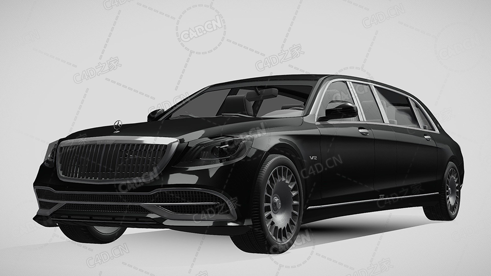 梅赛德斯迈巴赫s650普尔曼汽车豪华轿车2019款C4D汽车模型下载 - C4D之家 - 510.jpg