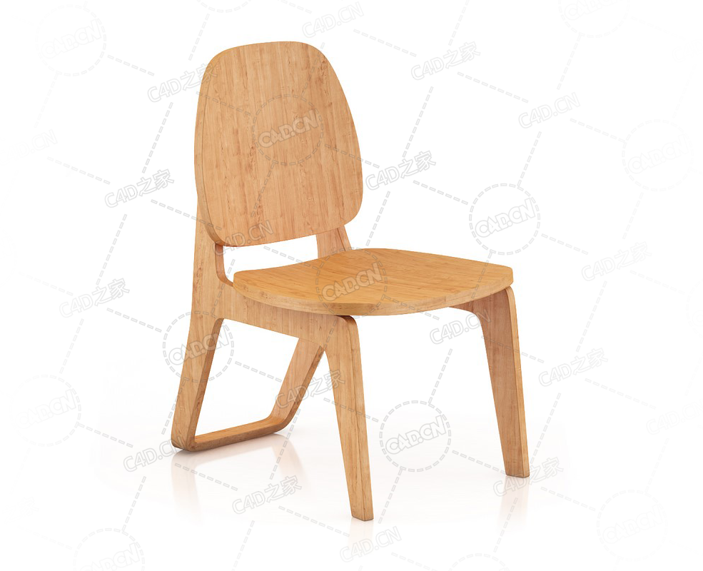 儿童矮木椅靠背实木椅C4D模型Wooden Chair 5 - C4D之家 - 34.png