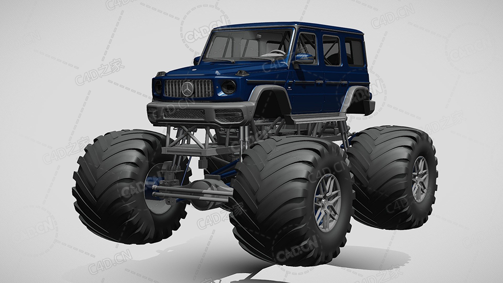 怪物卡车梅赛德斯amg-g65大轮胎越野车C4D汽车模型下载 - C4D之家 - 526.jpg