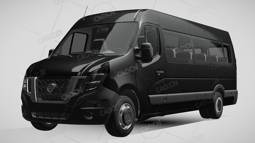 日产nv400大型MPV商务车小巴2018款C4D汽车模型下载 - C4D之家 - 563.jpg