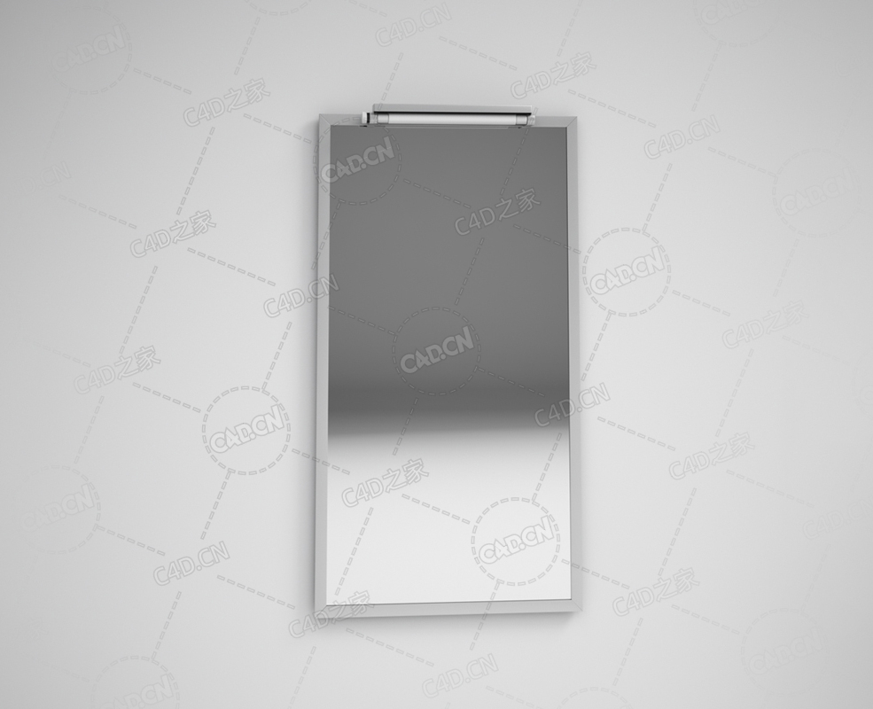 带头灯的镜子卫生间厕所浴室洗手间化妆镜C4D模型 - C4D之家 - 21.jpg