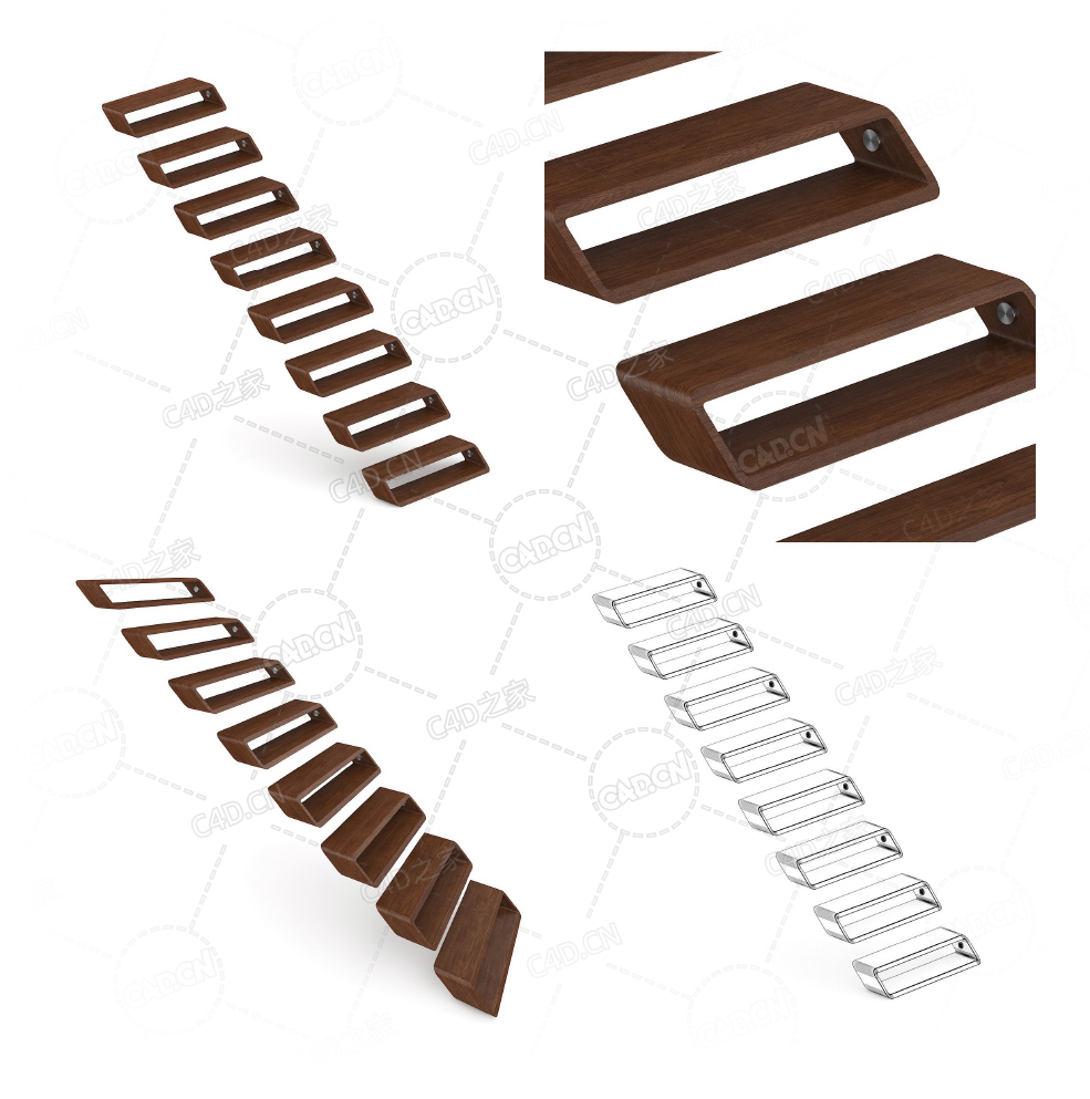 创意口形悬浮楼梯现代时尚复式公寓别墅实木直式楼梯C4D模型Stairs 3d model-11 - C4D之家 - 11.jpg