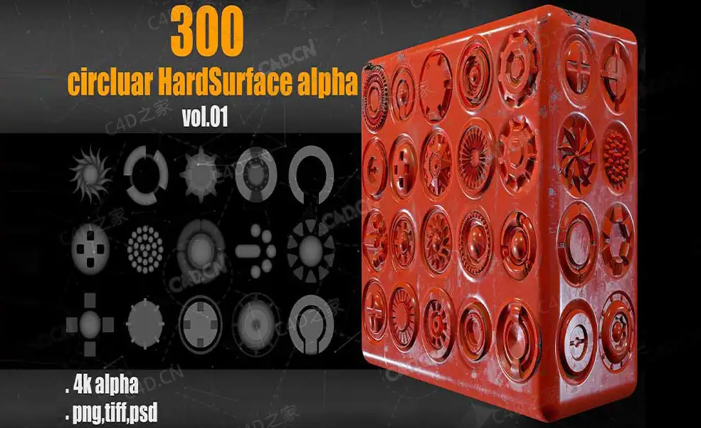 300幅按钮圆环硬面机甲风格黑白深度图片贴图素材 Artstation – 300 Circluar Hardsurface Alpha Vol.01 - C4D之家 - Artstation-300-Circluar-Hardsurface-Alpha-Vol-01.jpg