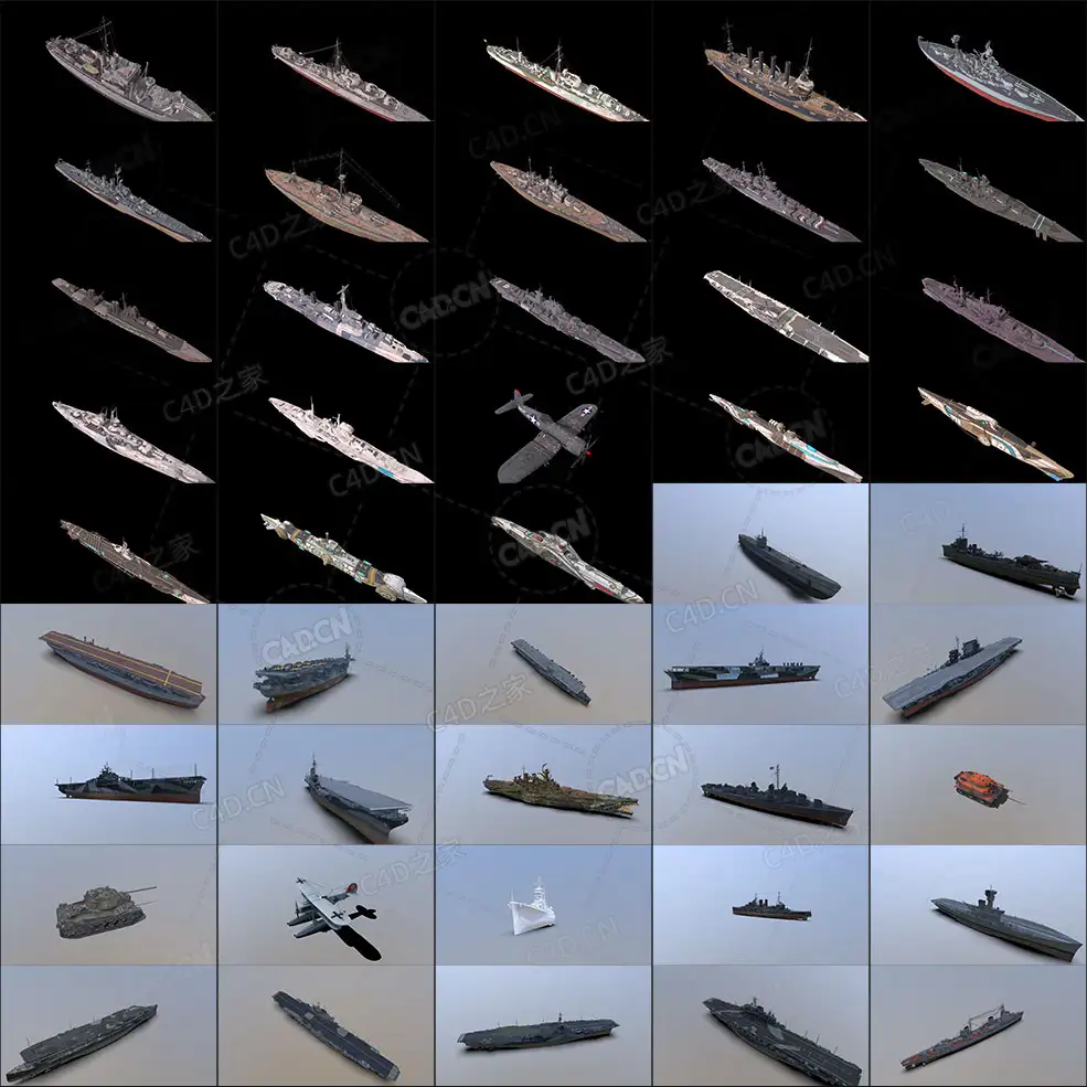 260个军事装备武器飞机坦克轮船军舰3D模型 254 Ships Airplane And Military Tanks... - C4D之家 - 未命名-5.jpg