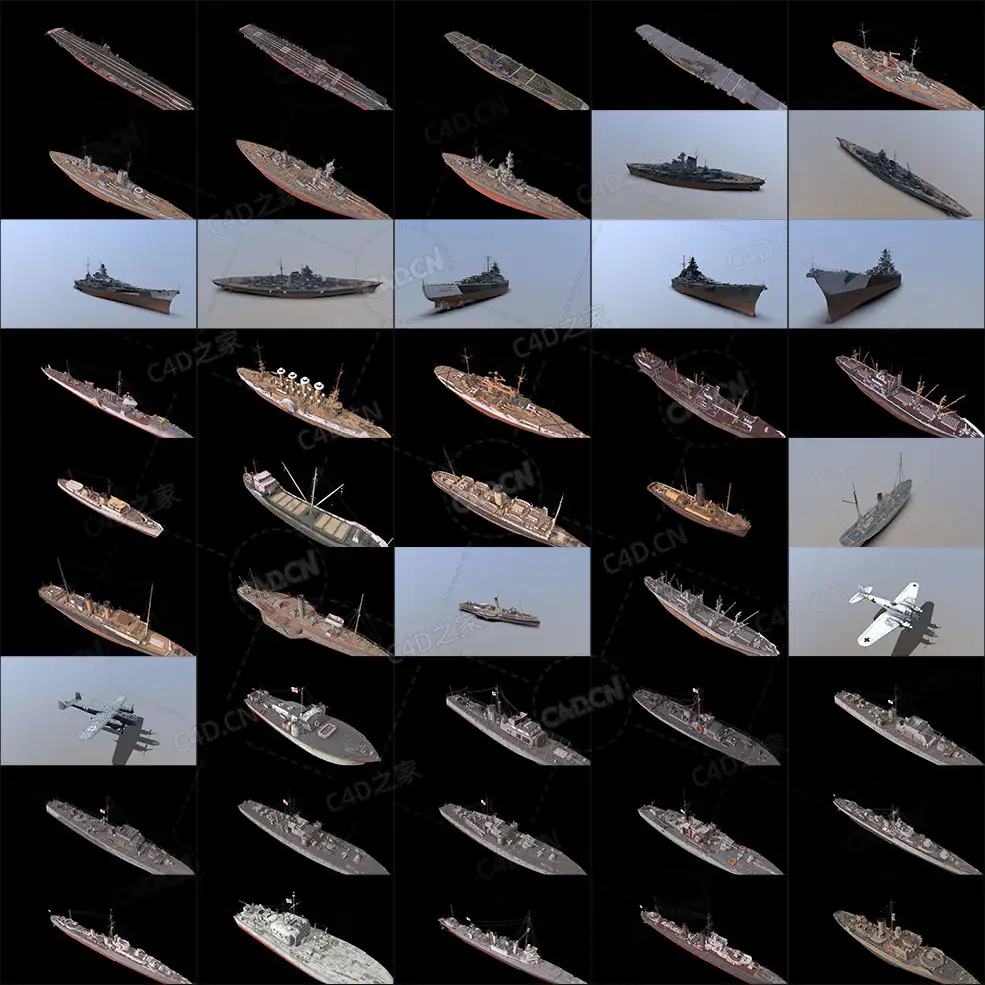260个军事装备武器飞机坦克轮船军舰3D模型 254 Ships Airplane And Military Tanks... - C4D之家 - 未命名-4.jpg