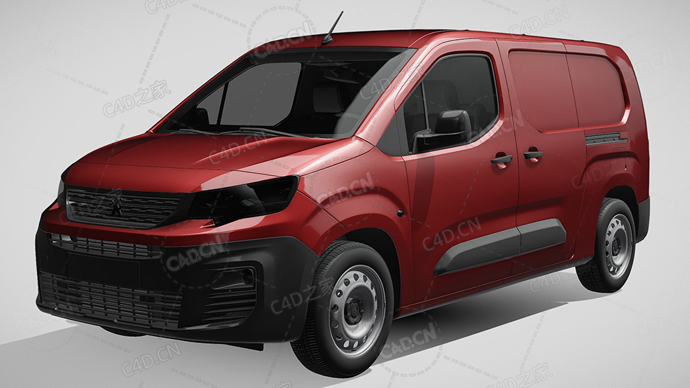 标致合作伙伴封闭车厢面包车货车2021款C4D汽车模型下载 - C4D之家 - 664.jpg