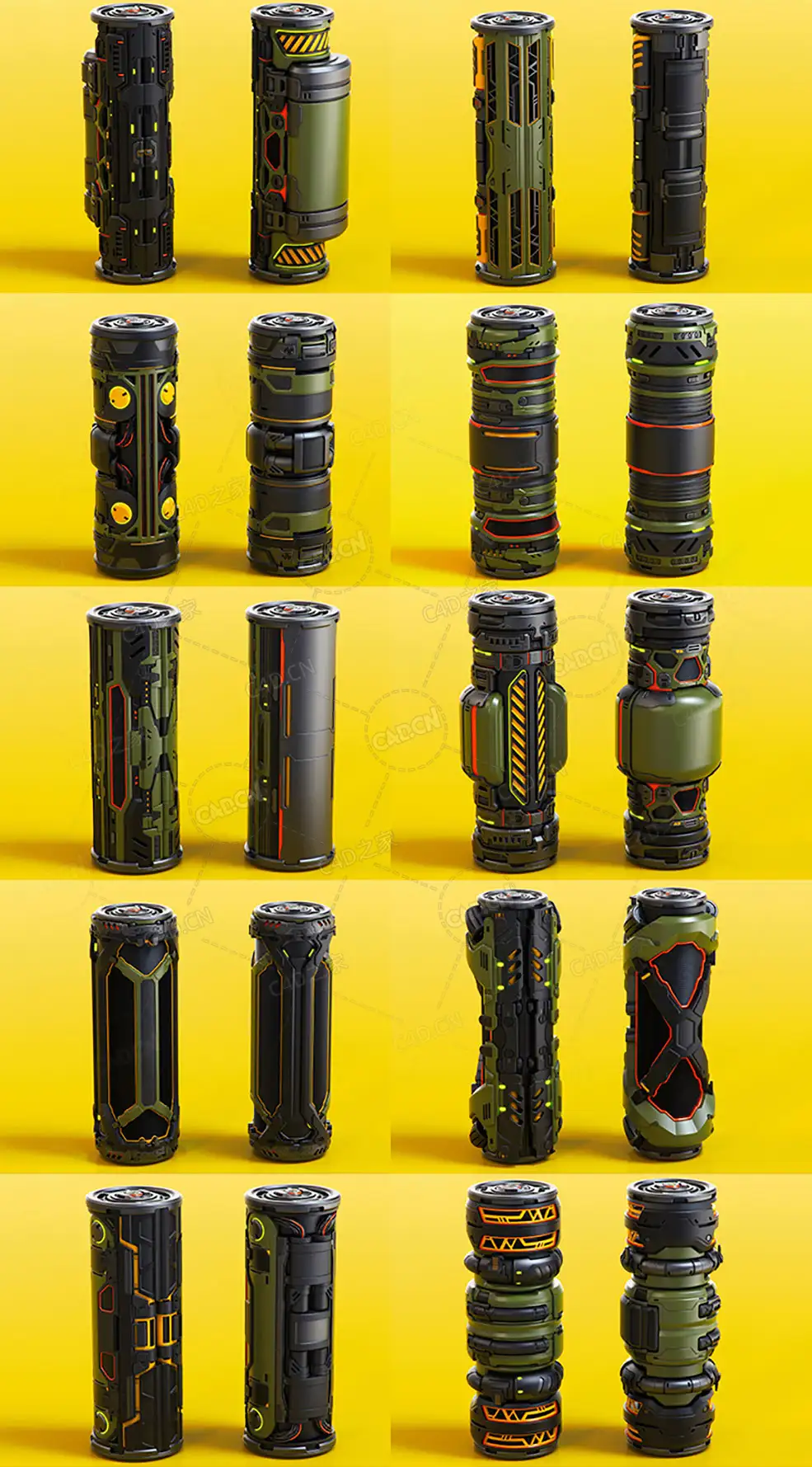 10个科幻能量电池能量装置3D模型 ArtStation – SciFi Barrels Set - C4D之家 - 未标题-1.jpg