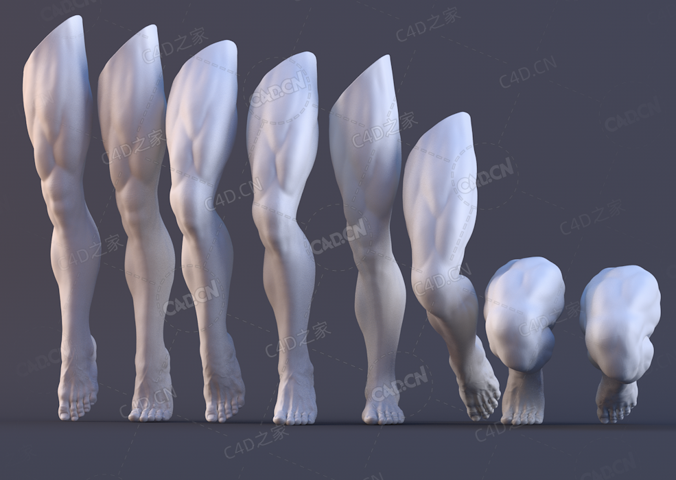 8个人体男性腿脚三维模型左腿左脚右腿右脚男人弯曲腿ArtStation – 26 Male Leg Po... - C4D之家 - C4D.png