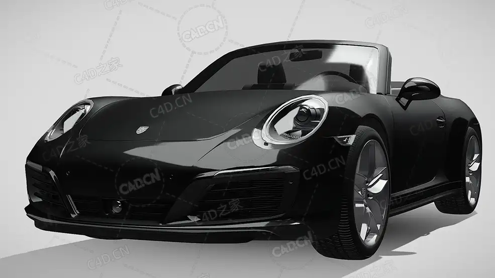 保时捷911-carrera-4s敞篷车豪华汽车跑车超跑2016款C4D汽车模型下载