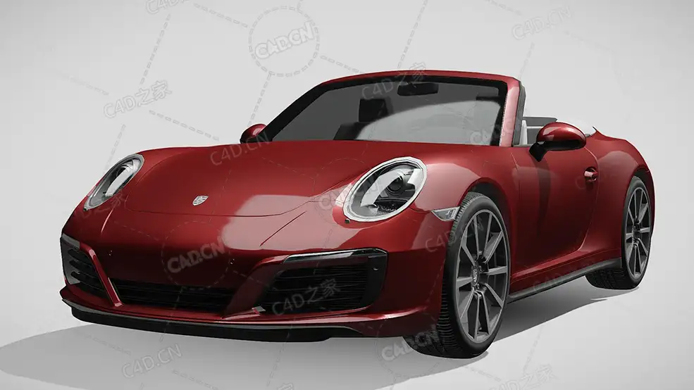 保时捷911-carrera敞篷车豪华汽车跑车超跑2016款C4D汽车模型下载