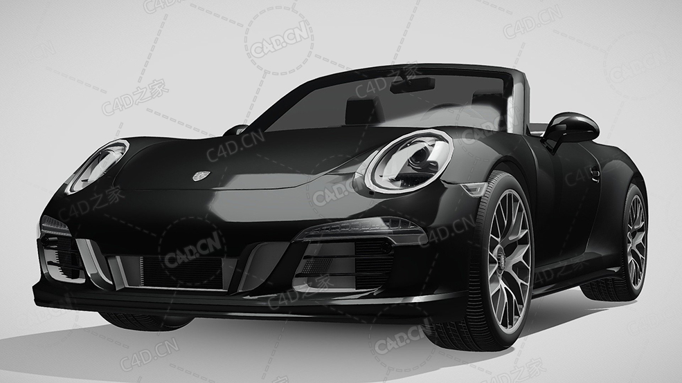 保时捷911-carrera-gts敞篷车991豪华汽车跑车超跑2015款C4D汽车模型下载
