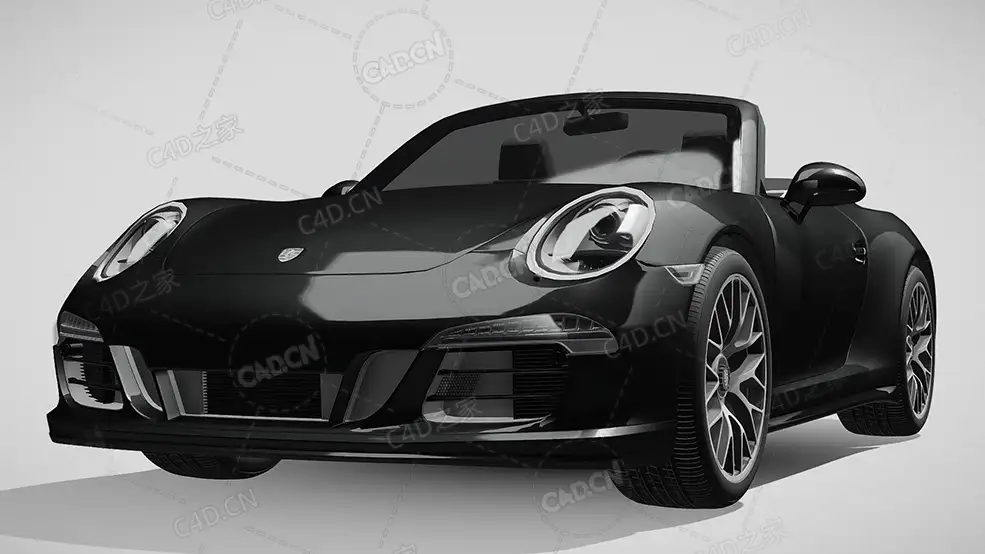 保时捷911-carrera-gts敞篷车991豪华汽车跑车超跑2015款C4D汽车模型下载