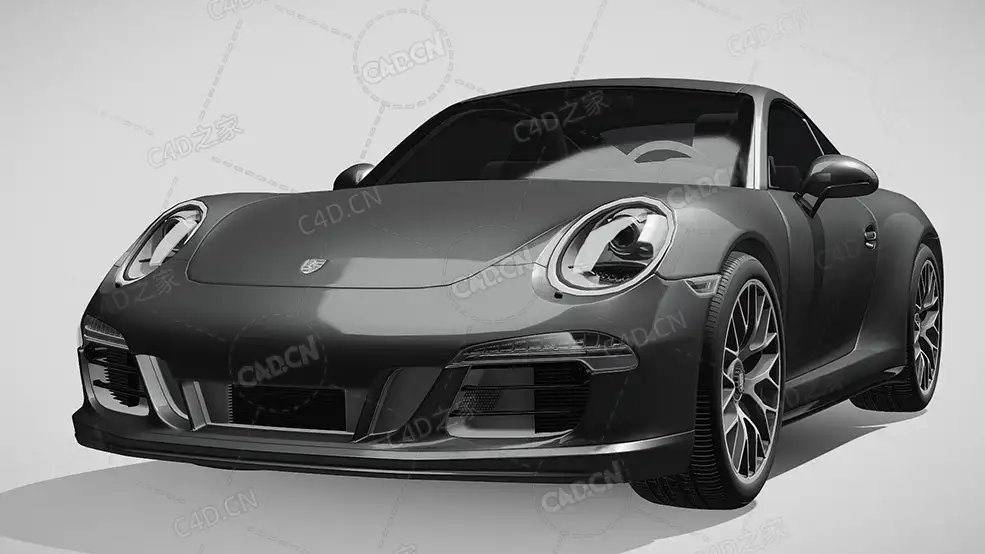 保时捷911卡雷拉-gts轿跑车991豪华汽车跑车超跑2015款C4D汽车模型下载