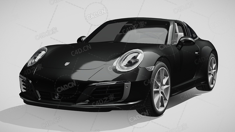 保时捷911-targa-4-991豪华汽车跑车超跑2016款C4D汽车模型下载