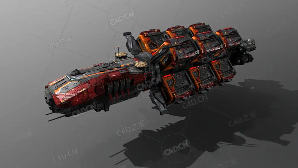 C4D科幻飞行器太空船外星战舰飞船模型CargoShip F2 - C4D之家 - 05.jpg