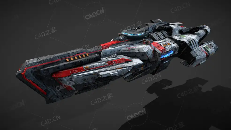 C4D长征驱逐舰太空船飞船科幻飞行器模型Changzheng Destroyer - C4D之家 - 06.jpg